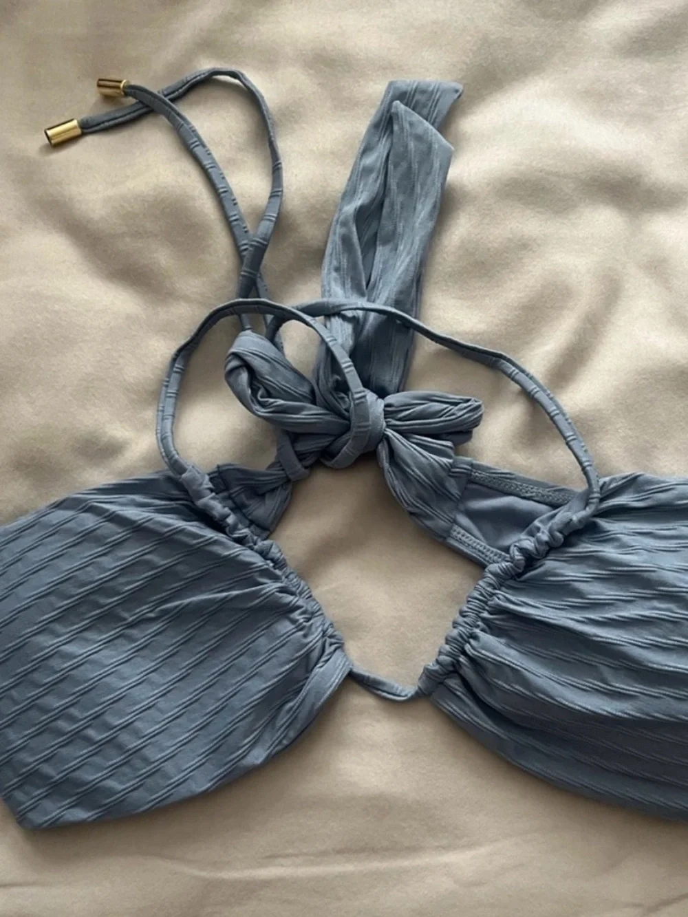 Monday Swimwear Copacabana Top Cerulean Blue Jacquard size large
